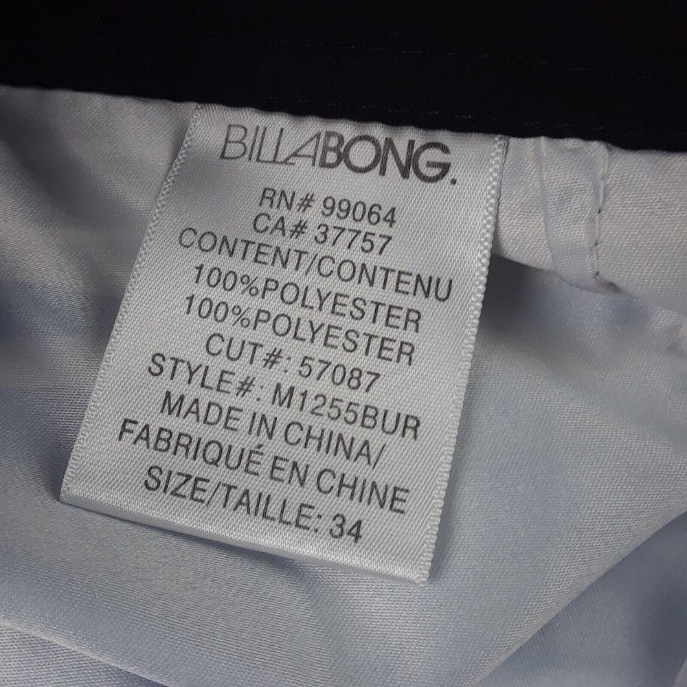 Billabong Shorts Mens 34 Striped Logo Gray Blue White Board Shorts - Picture 7 of 12